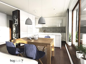 w_15_mieszkanie na ostatnim piętrze - Średnia szara jadalnia w kuchni, styl nowoczesny - zdjęcie od frog:studio