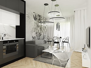 Czarno biała kawalerka - Salon, styl nowoczesny - zdjęcie od Aleksandra Mółka