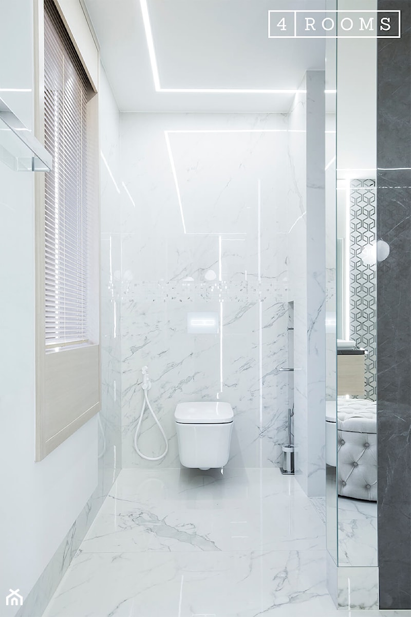 Aranżacja nowoczesnej łazienki w domu jednorodzinnym w Iławie - zdjęcie od 4Rooms Studio