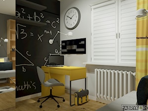 Pokój dla chłopca - Średni czarny szary pokój dziecka dla nastolatka dla chłopca, styl nowoczesny - zdjęcie od Fabryka Architektury Ewa Czerwińska