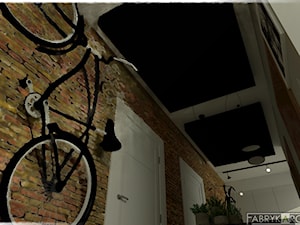 Męski hol z rowerem na ścianie - zdjęcie od Fabryka Architektury Ewa Czerwińska