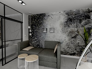 wakacyjny Penthouse - Mały biały czarny salon, styl nowoczesny - zdjęcie od AS studio