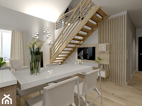 Aranżacje wnętrz - Salon: Apartament z antresolą - Salon, styl nowoczesny - AS studio. Przeglądaj, dodawaj i zapisuj najlepsze zdjęcia, pomysły i inspiracje designerskie. W bazie mamy już prawie milion fotografii!