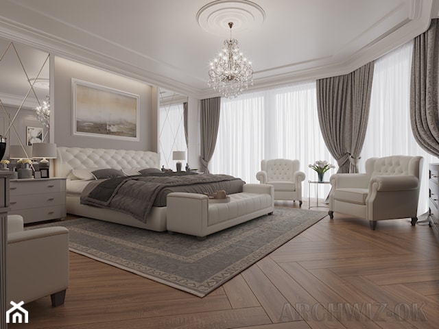 Sypialnia w stylu nowoczesna klasyka
