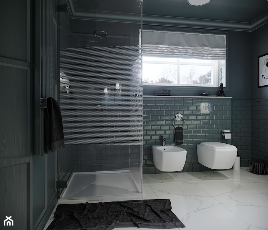 projekt łazienki w stylu klasycznym i glamour - Średnia łazienka z oknem, styl tradycyjny - zdjęcie od archwiz-ok