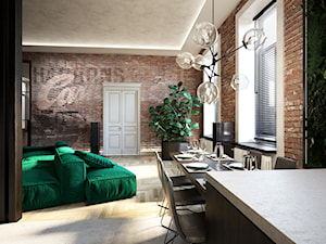 Mieszkanie w kamienicy w Łodzi - Średnia jadalnia w salonie, styl nowoczesny - zdjęcie od Visual Performers