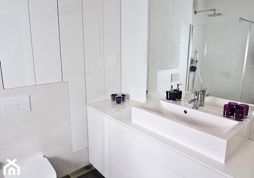Mieszkanie ze Strychem - Mała bez okna z lustrem łazienka, styl nowoczesny - zdjęcie od Strukturadizajn