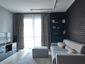 M01 - Średni czarny salon, styl industrialny - zdjęcie od SOLI Architekci