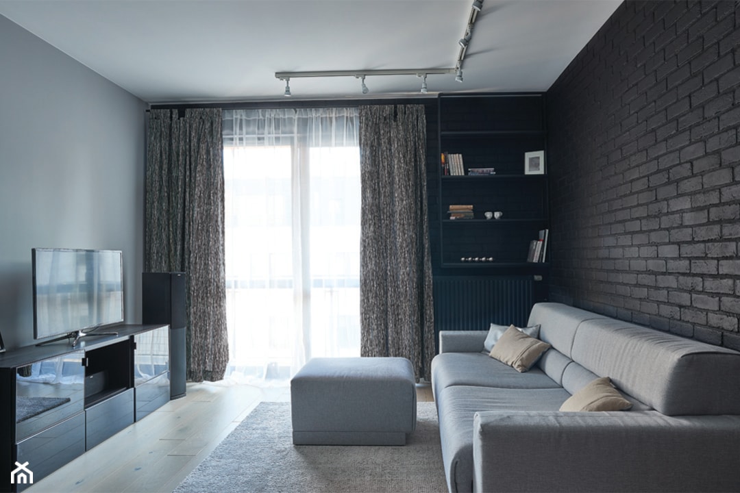 M01 - Średni czarny salon, styl industrialny - zdjęcie od SOLI Architekci - Homebook