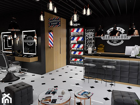 Aranżacje wnętrz - Wnętrza publiczne: Uncle D's Barbershop - Wnętrza publiczne, styl vintage - MoonfieldStudio. Przeglądaj, dodawaj i zapisuj najlepsze zdjęcia, pomysły i inspiracje designerskie. W bazie mamy już prawie milion fotografii!