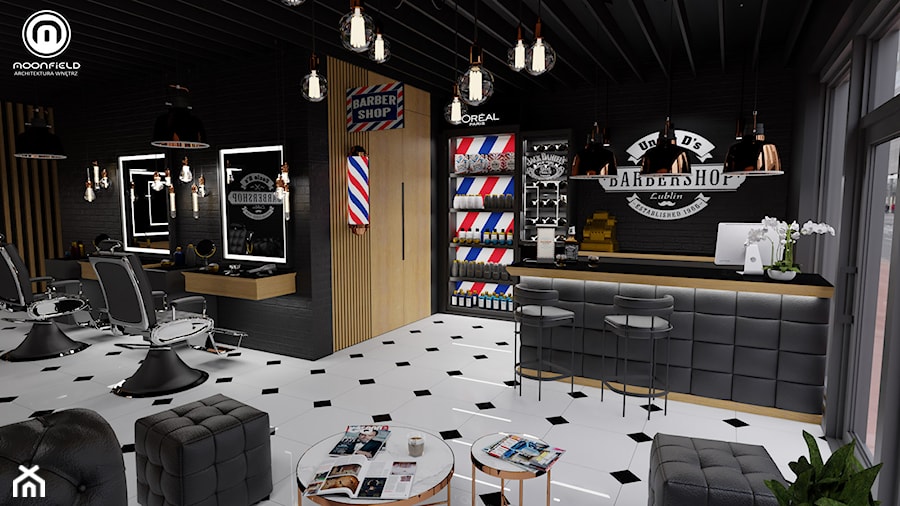 Uncle D's Barbershop - Wnętrza publiczne, styl vintage - zdjęcie od MoonfieldStudio