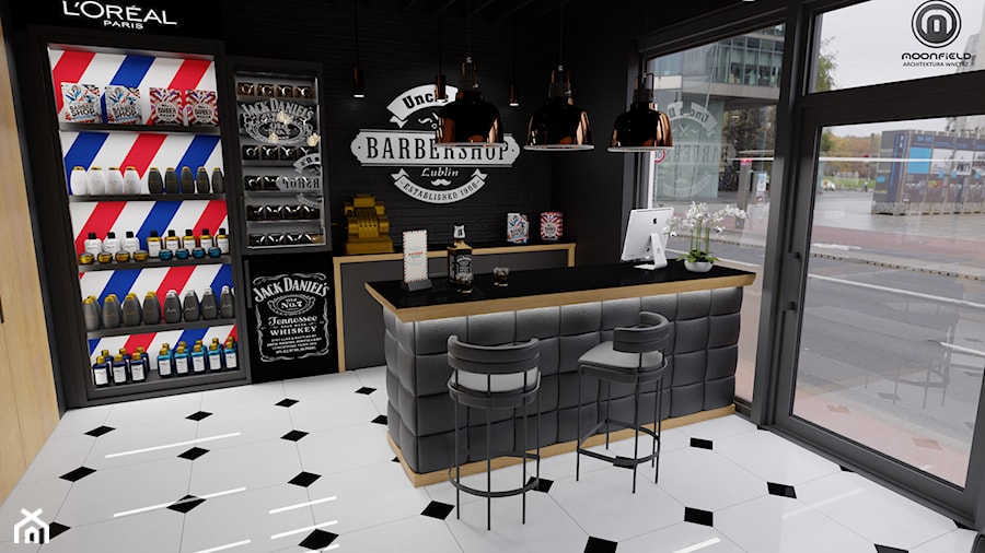 Uncle D's Barbershop - Wnętrza publiczne, styl vintage - zdjęcie od MoonfieldStudio