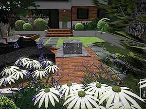 Ogród w zabudowie szeregowej, z piaskownicą - Ogród, styl nowoczesny - zdjęcie od ZIELONY BARDZO