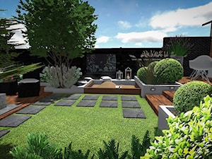 Ogród w zabudowie szeregowej, z piaskownicą - Ogród, styl nowoczesny - zdjęcie od ZIELONY BARDZO