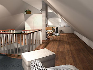 Sypialnia i miejsce wypoczynku na poddaszu - Hol / przedpokój, styl skandynawski - zdjęcie od AWOKADO PROJEKTOWANIE WNĘTRZ