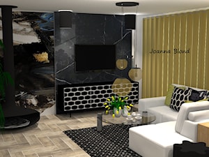 salon z kominkiem - zdjęcie od Studio Projektowe Joanna Blond