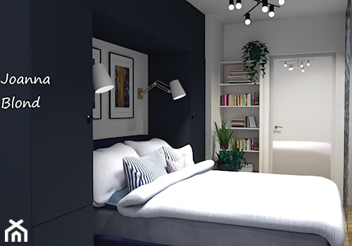 Sypialnia w luksusowej bieli z granatem - zdjęcie od Studio Projektowe Joanna Blond