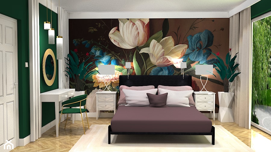 Sypialnia w kwiatach - zdjęcie od Studio Projektowe Joanna Blond