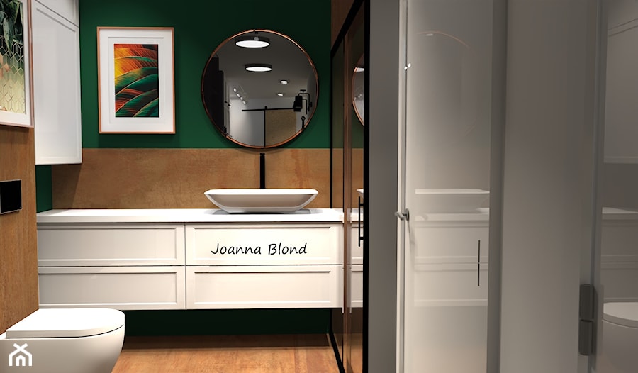 Łazienka w kolorach rdzy i zieleni - zdjęcie od Studio Projektowe Joanna Blond