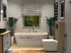 Salon kąpielowy w cegle - zdjęcie od Studio Projektowe Joanna Blond