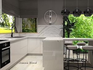 Luksusowa kuchnia w marmurze i bieli - zdjęcie od Studio Projektowe Joanna Blond