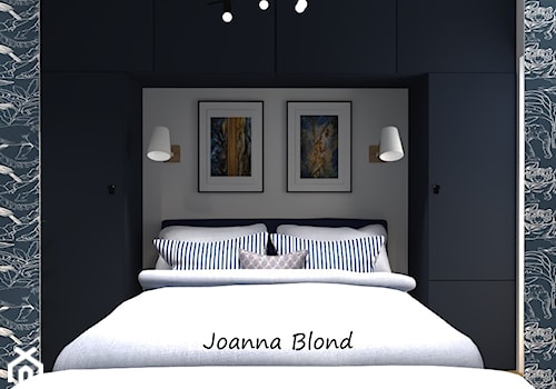 Sypialnia w luksusowej bieli z granatem - zdjęcie od Studio Projektowe Joanna Blond