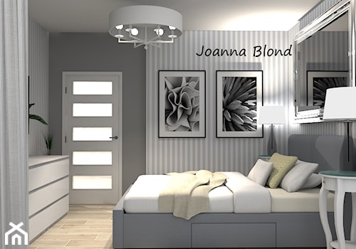 Sypialnia w szarości i bieli - zdjęcie od Studio Projektowe Joanna Blond