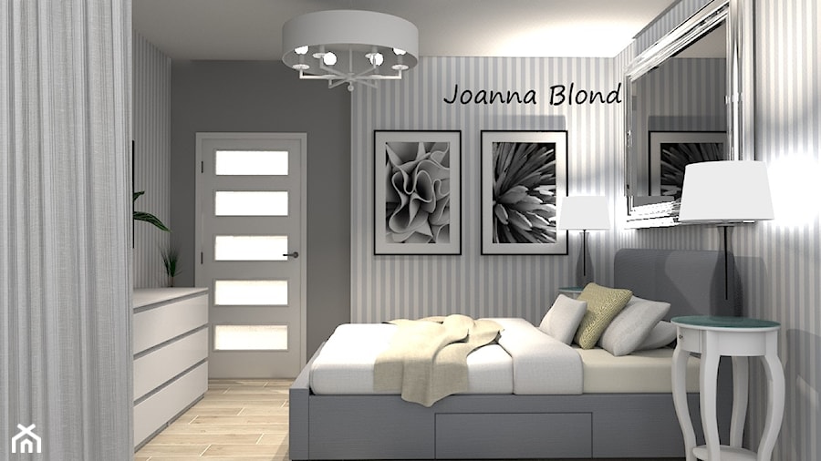 Sypialnia w szarości i bieli - zdjęcie od Studio Projektowe Joanna Blond