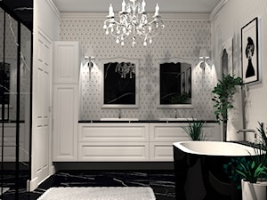 Luksusowy salon kąpielowy black&white - zdjęcie od Studio Projektowe Joanna Blond