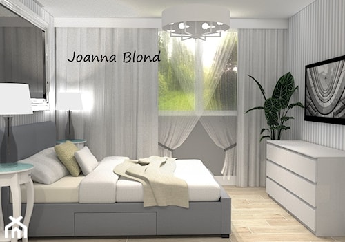 Sypialnia w szarości i bieli - zdjęcie od Studio Projektowe Joanna Blond