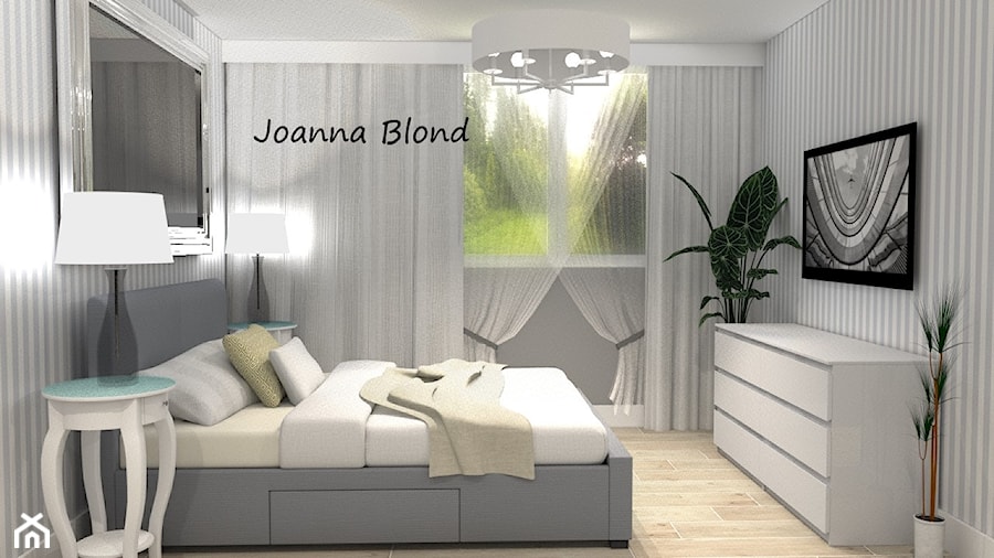 Sypialnia w szarości i bieli - zdjęcie od Studio Projektowe Joanna Blond