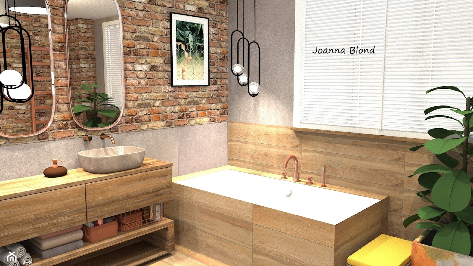 Cegła i drewno - zdjęcie od Studio Projektowe Joanna Blond - Homebook