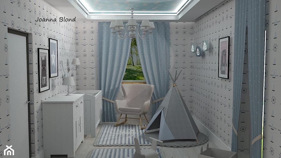 Niebiański pokój dla dziecka - zdjęcie od Studio Projektowe Joanna Blond