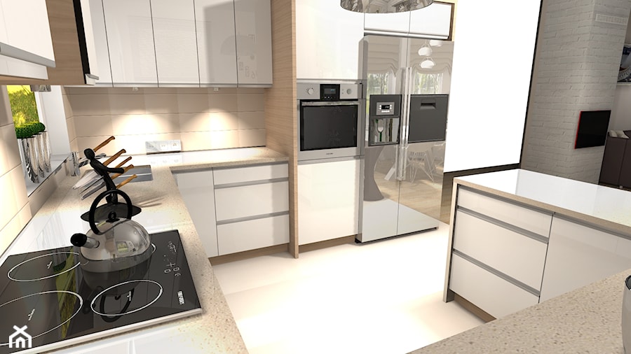 Wizualizacje 3D - Kuchnia, styl nowoczesny - zdjęcie od BasiaProjekt