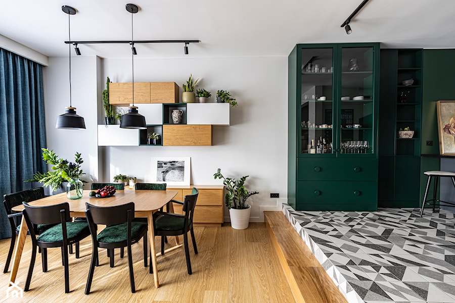 Zielony dom w Gdyni - Jadalnia, styl nowoczesny - zdjęcie od Kowalczyk Gajda Studio Projektowe