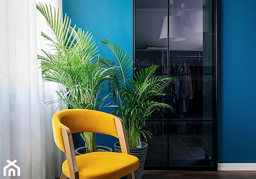 niebieski, żółty, szklane drzwi - zdjęcie od Kowalczyk Gajda Studio Projektowe