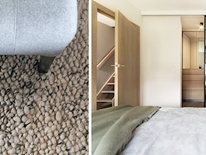 Mieszkanie Gdynia Chwarzno - Średnia biała sypialnia z łazienką, styl nowoczesny - zdjęcie od Kowalczyk Gajda Studio Projektowe