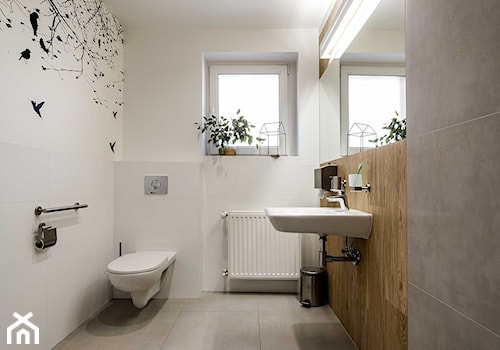 Gabinet stomatologiczny Ikadent - Średnia łazienka z oknem, styl skandynawski - zdjęcie od Kowalczyk Gajda Studio Projektowe