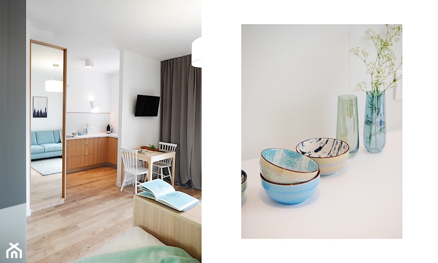 Mieszkanie Zajezdnia Wrzeszcz - Średni biały szary salon z jadalnią, styl skandynawski - zdjęcie od Kowalczyk Gajda Studio Projektowe