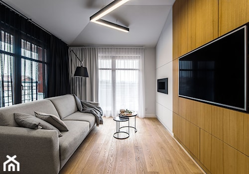 Apartament Gdańsk Jelitkowo - Średni biały salon, styl nowoczesny - zdjęcie od Kowalczyk Gajda Studio Projektowe