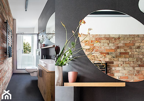 Mieszkanie Gdańsk Śródmieście - Mała łazienka z oknem, styl nowoczesny - zdjęcie od Kowalczyk Gajda Studio Projektowe