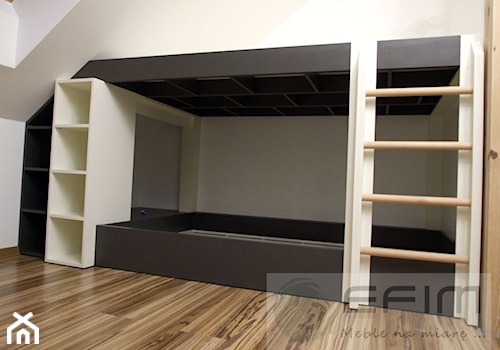 łóżko piętrowe pod skosem - zdjęcie od EFIM_meble na miarę