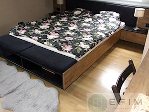 łóżko z szafką na lampę - zdjęcie od EFIM_meble na miarę