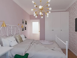 Aranżacja różowej sypialni i pokoju w jednym pomieszczeniu