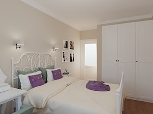 Pokój dla córki – z dominującą bielą połączoną z fioletem - zdjęcie od MGArchitekci.pl