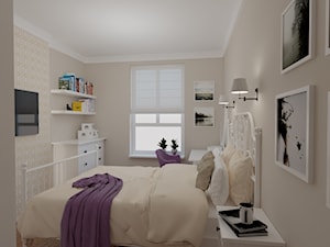 Pokój córki – z dominującą bielą połączoną z fioletem - zdjęcie od MGArchitekci.pl