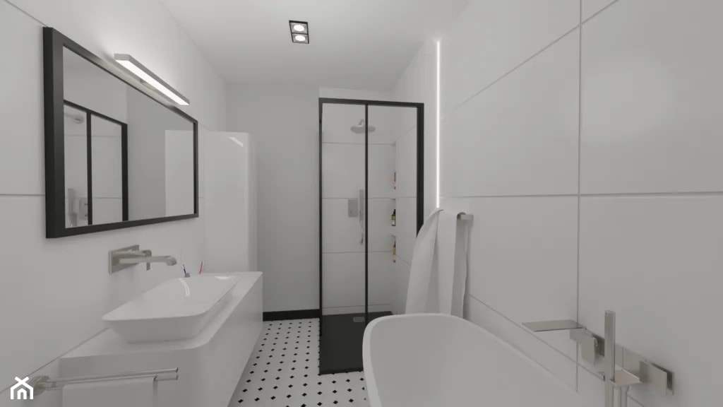 Łazienka w przedwojennym klimacie – aranżacja pomieszczenia - zdjęcie od MGArchitekci.pl - Homebook
