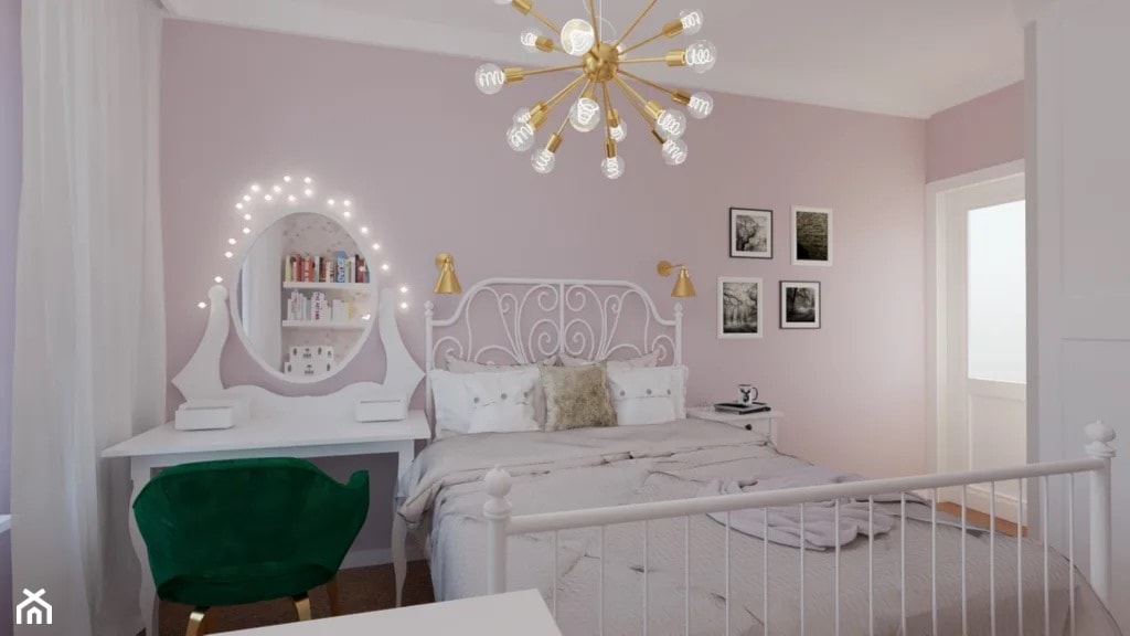 Różowa sypialnia - pokój dla córki - zdjęcie od MGArchitekci.pl - Homebook