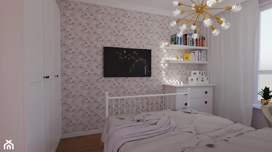 Różowa sypialnia - pokój dla córki - zdjęcie od MGArchitekci.pl