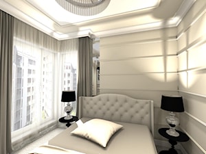 Apartament Glamour w Lublinie - Mała beżowa sypialnia, styl glamour - zdjęcie od Piękne Wnętrza Agata i Waldemar Smolińscy